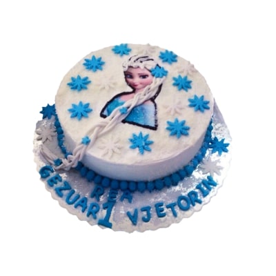 Cake with decoration from Frozen