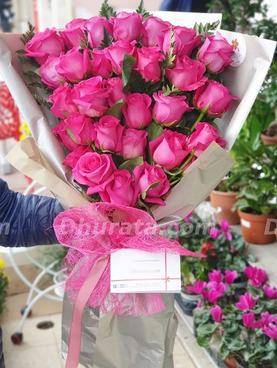 Bouquet of 30 pink roses
