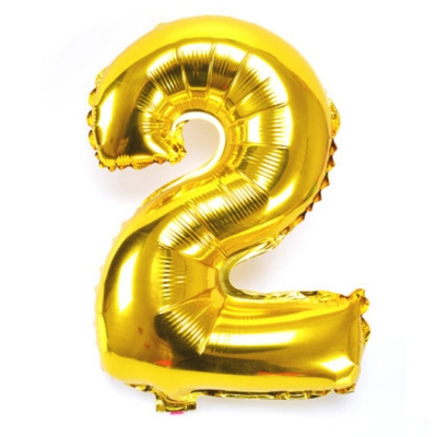 Gold Number Balloon